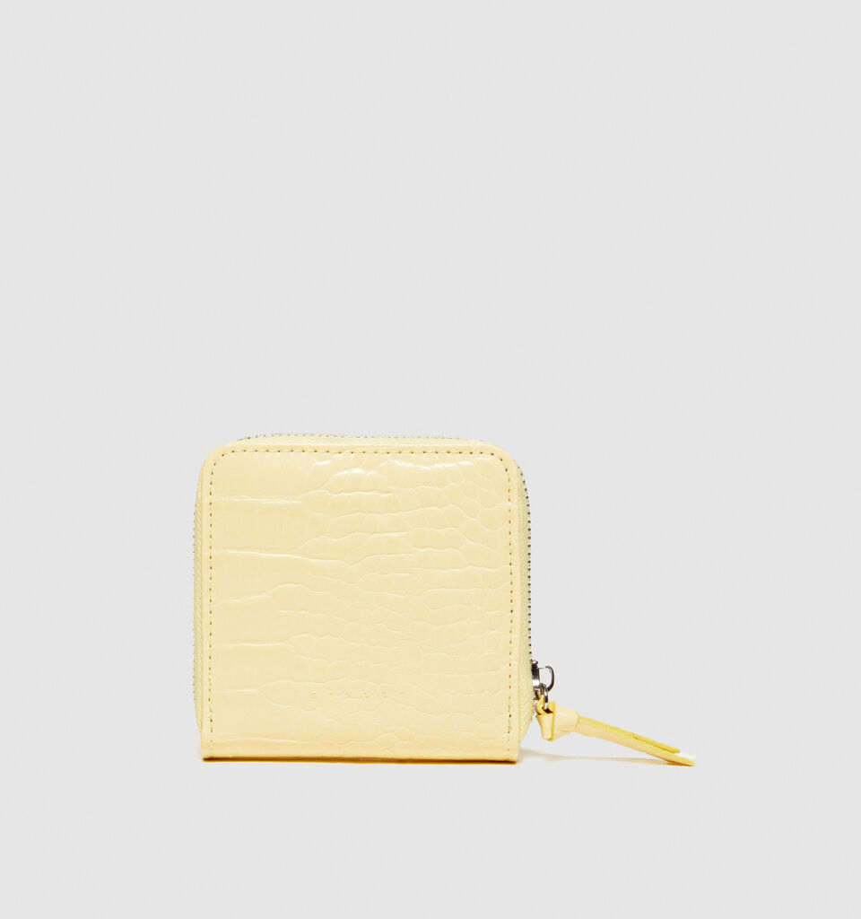 Medium crocodile print wallet - null - Yellow | Sisley image number 2